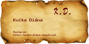 Kulka Diána névjegykártya